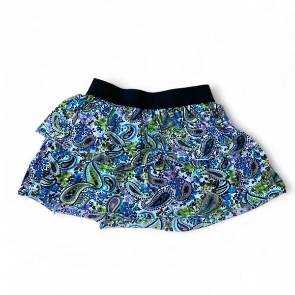 Xhilaration Girl's Paisley multi color ruffle Skirt size 7/8 Elastic waistband - Picture 1 of 3